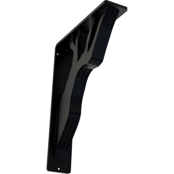 Ekena Millwork Damon Wrought Iron Bracket, (Triple center brace), Powder Coated Black 2"W x 7 1/2"D x 10"H BKTM02X07X10TDA - main